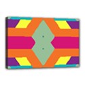 Colorful rhombus and stripes Canvas 18  x 12  (Stretched) View1