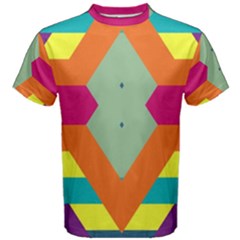 Colorful Rhombus And Stripes Men s Cotton Tee