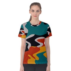 Misc Shapes In Retro Colors Women s Cotton Tee