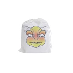 Angry Monster Portrait Drawing Drawstring Pouches (small) 