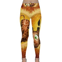 I m Waiting For You, Cute Giraffe Yoga Leggings by FantasyWorld7