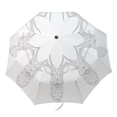 Modern Geometric Christmas Deer Illustration Folding Umbrellas