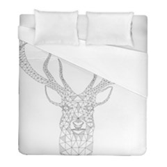 Modern Geometric Christmas Deer Illustration Duvet Cover Single Side (twin Size)