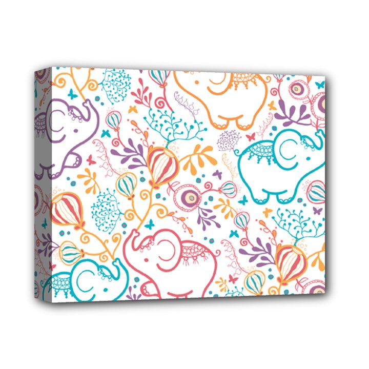 Cute pastel tones elephant pattern Deluxe Canvas 14  x 11 