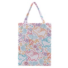 Cute Pastel Tones Elephant Pattern Classic Tote Bags