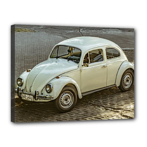 Classic Beetle Car Parked On Street Canvas 16  X 12  by dflcprints