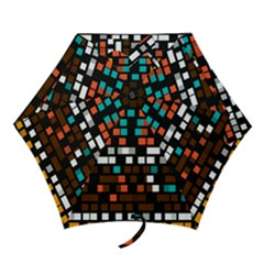 Squares Pattern In Retro Colors Umbrella