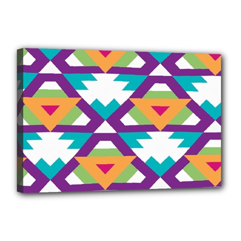 Triangles And Other Shapes Pattern Canvas 18  X 12  (stretched)