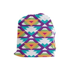 Triangles And Other Shapes Pattern Drawstring Pouch by LalyLauraFLM