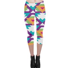 Triangles And Other Shapes Pattern Capri Leggings