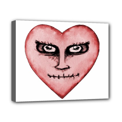 Angry Devil Heart Drawing Print Canvas 10  X 8 