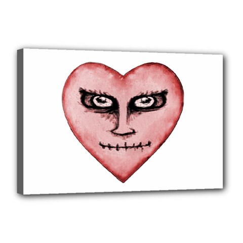 Angry Devil Heart Drawing Print Canvas 18  X 12  by dflcprints