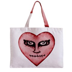 Angry Devil Heart Drawing Print Zipper Tiny Tote Bags by dflcprints