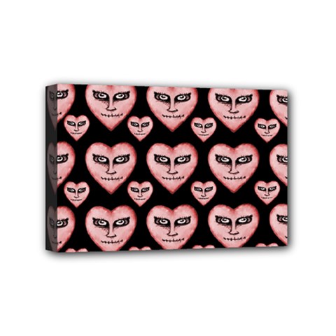 Angry Devil Hearts Seamless Pattern Mini Canvas 6  X 4 