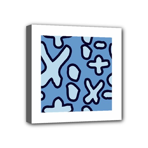 Blue Maths Signs Mini Canvas 4  X 4  by maregalos