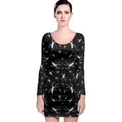 Spiders Pattern Long Sleeve Bodycon Dress