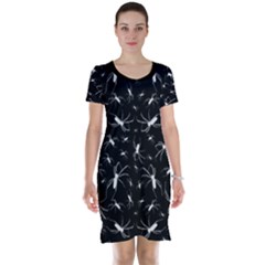 Spiders Pattern Print Short Sleeve Nightdress