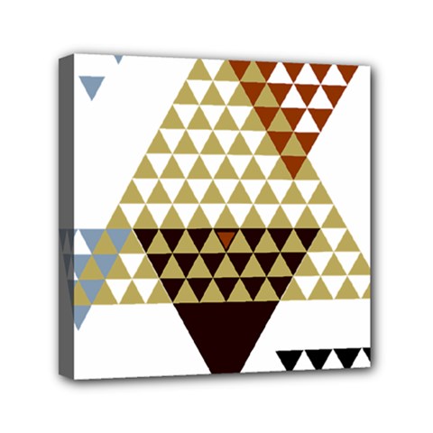 Colorful Modern Geometric Triangles Pattern Mini Canvas 6  X 6  by Dushan