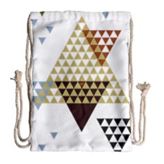 Colorful Modern Geometric Triangles Pattern Drawstring Bag (large)