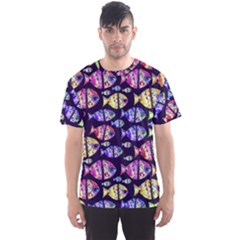 Colorful Fishes Pattern Design Men s Sport Mesh Tees