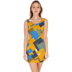 Blue Yellow Shapes Bodycon Dress