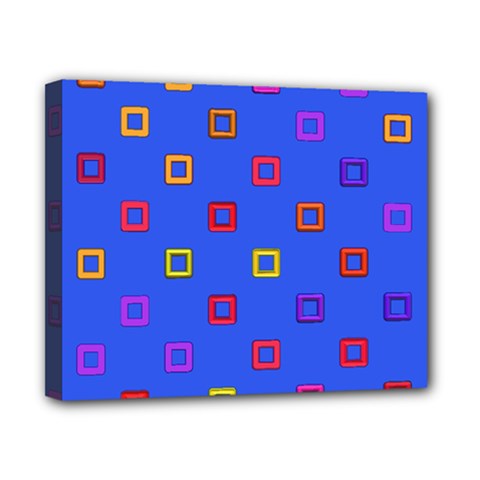 3d Squares On A Blue Background Canvas 10  X 8  (stretched)