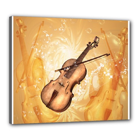 Wonderful Violin With Violin Bow On Soft Background Canvas 24  X 20  by FantasyWorld7