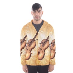 Wonderful Violin With Violin Bow On Soft Background Hooded Wind Breaker (men) by FantasyWorld7