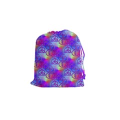 Rainbow Led Zeppelin Symbols Drawstring Pouch (small)