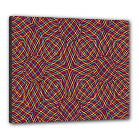 Trippy Tartan Canvas 24  X 20  (framed)