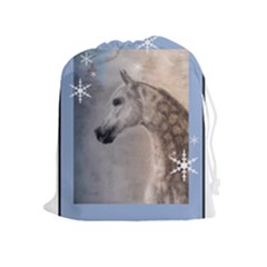 Arabian Horse Winter Snow Drawstring Pouch (xl) by TwoFriendsGallery