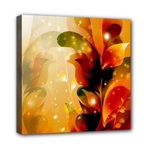 Awesome Colorful, Glowing Leaves  Mini Canvas 8  X 8 