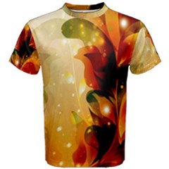 Awesome Colorful, Glowing Leaves  Men s Cotton Tees