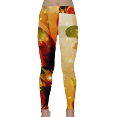 Awesome Colorful, Glowing Leaves  Yoga Leggings by FantasyWorld7