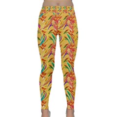 Abstract Hummingbird Pattern Yoga Leggings