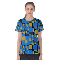 Blue Yellow Shapes Women s Cotton Tee