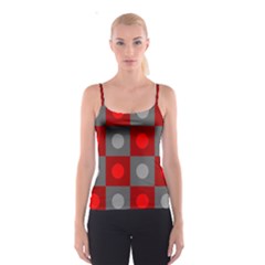 Circles In Squares Pattern Spaghetti Strap Top