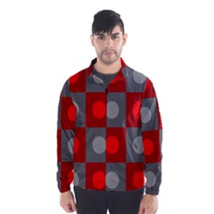 Circles In Squares Pattern Wind Breaker (men) by LalyLauraFLM