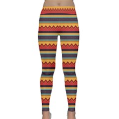 Waves And Stripes Pattern Yoga Leggings