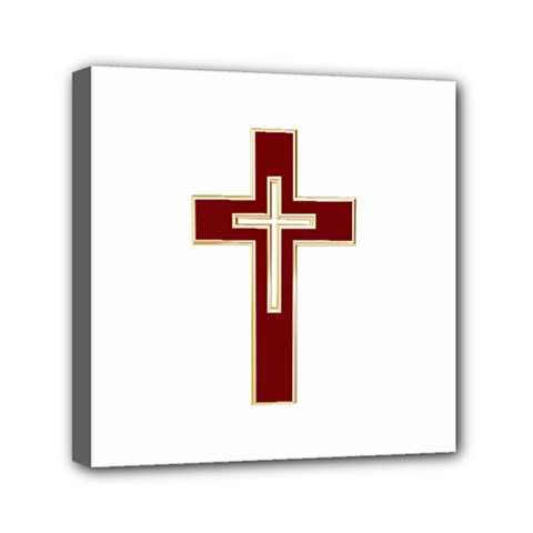 Red Christian Cross Mini Canvas 6  X 6  (stretched) by igorsin