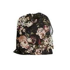 Dark Roses Drawstring Pouches (large) 