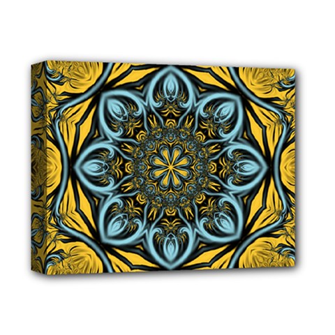 Blue Floral Fractal Deluxe Canvas 14  X 11  by igorsin