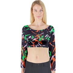 Broken Pieces Long Sleeve Crop Top