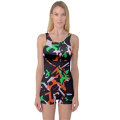 Broken Pieces Women s Boyleg One Piece Swimsuit