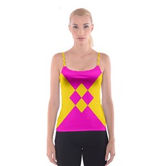 Yellow Pink Shapes Spaghetti Strap Top