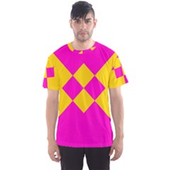 Yellow Pink Shapes Men s Sport Mesh Tee