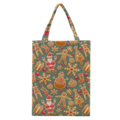 Santa And Friends Pattern Classic Tote Bags by LovelyDesigns4U