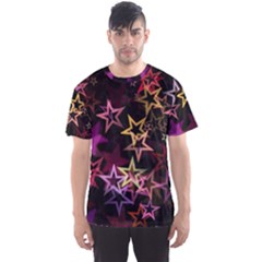 Sparkly Stars Pattern Men s Sport Mesh Tees