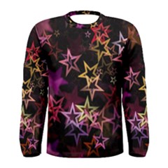 Sparkly Stars Pattern Men s Long Sleeve T-shirts by LovelyDesigns4U