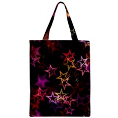 Sparkly Stars Pattern Zipper Classic Tote Bags